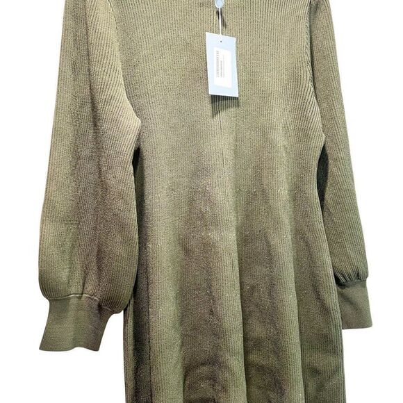 NWT! Hill House The Mariana Dress Rib Knit in Leaf Green Long Sleeve Size XXL - Picture 5 of 9